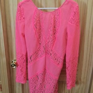Hot pink low back dress
